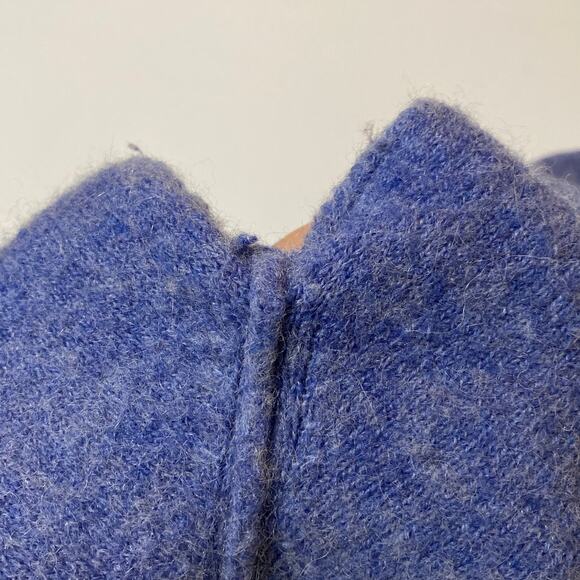 MAGASCHONI Womens S Inside Out V-Neck Long Sleeve Sweater Alpaca Wool Blend Blue - Picture 11 of 11